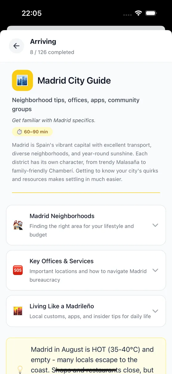 Madrid city guide with neighborhood tips, key offices, and local insider information